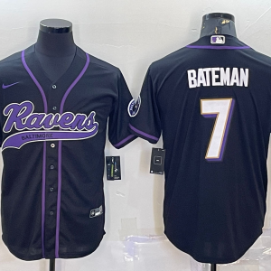Men's Baltimore Ravens #7 Bateman Black Baseball Nike Jersey