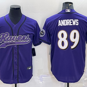 Men's Baltimore Ravens #89 Anderws Purple Baseball Nike Jersey