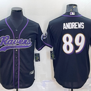 Men's Baltimore Ravens #89 Anderws Black Baseball Nike Jersey