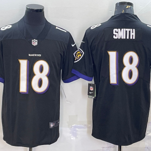 Men's Baltimore Ravens #18 Smith Black Vapor Untouchable Limited Jersey