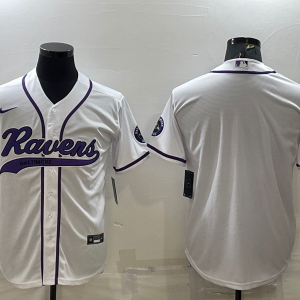 Men's Baltimore Ravens Blank White Baseball Nike Jersey