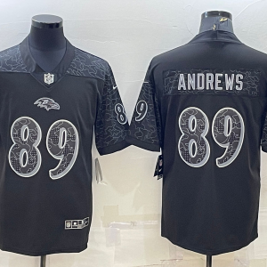 Men's Baltimore Ravens #89 Anderws Black Reflective Limited Jersey