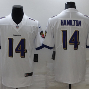 Men's Baltimore Ravens #14 Kyle Hamilton White Vapor Untouchable Limited Jersey