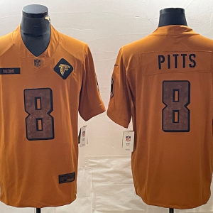 Men's Atlanta Falcons #8 Kyle Pitts 2023 Brown Salute To Service Limited Jersey