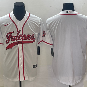 Men's Atlanta Falcons Blank White With Patch Baseball Jersey
