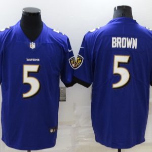 Men's Baltimore Ravens #5 Brown Purple Vapor Untouchable Limited Jersey