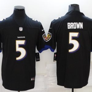 Men's Baltimore Ravens #5 Brown Black Vapor Untouchable Limited Jersey