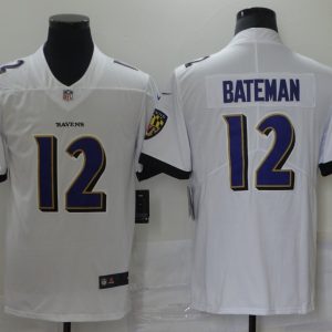 Men's Baltimore Ravens #12 Bateman White Vapor Untouchable Limited Jersey