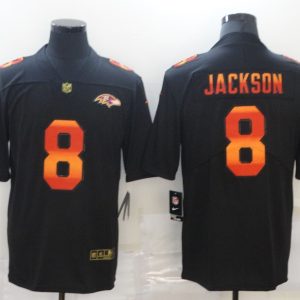 Men's Baltimore Ravens #8 Lamar Jackson Black Fashion Limited Jersey