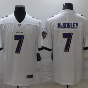 Men's Baltimore Ravens #7 Trace McSorley White Vapor Untouchable Limited Jersey