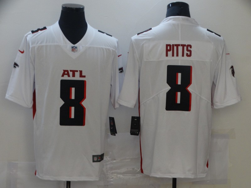 Men's Atlanta Falcons #8 Kyle Pitts 2021 White Vapor Untouchable Limited Jersey
