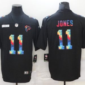 Men's Atlanta Falcons #11 Julio Jones Rainbow Black Limited Men Jersey