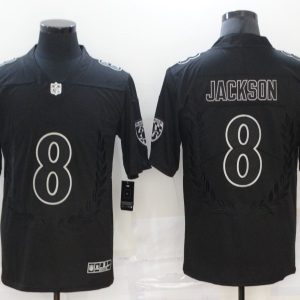Men's Baltimore Ravens #8 Lamar Jackson Black MVP Limited Jersey