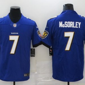Men's Baltimore Ravens #7 McSORLEY Purple Vapor Untouchable Limited Jersey