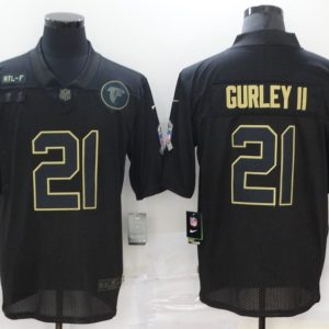 Men's Atlanta Falcons #21 Todd Gurley II 2020 Black Salute To Service Limited Jersey