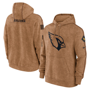 Men's Arizona Cardinals 2023 Brown Salute To Service Pullover Hoodie