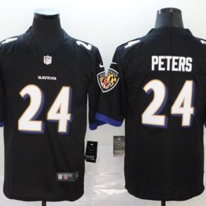 Men's Baltimore Ravens #24 Marcus Peters Black Vapor Untouchable Limited Jersey