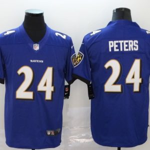 Men's Baltimore Ravens #24 Marcus Peters Purple Vapor Untouchable Limited Jersey