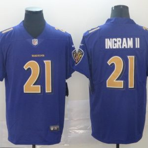Men's Baltimore Ravens #21 Mark Ingram II Purple Color Rush Limited Jersey