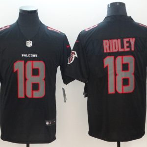 Nike 2018 Atlanta Falcons #18 Ridley Fashion Impact Black Color Rush Limited Jersey