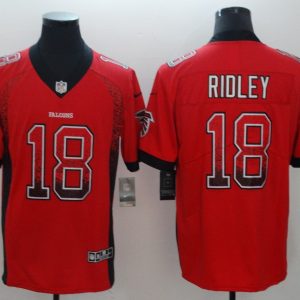 Nike 2018 Atlanta Falcons #18 Ridley Red Drift Fashion Color Rush Limited Jersey