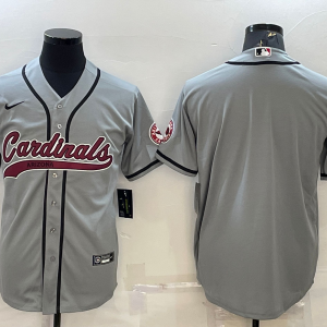 Men's Arizona Cardinals Blank Grey Nike Baseball Jersey