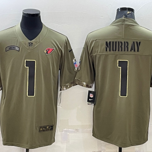 Men's Arizona Cardinals #1 Kyler Murray 2022 Olive Salute To Service Limited Jersey