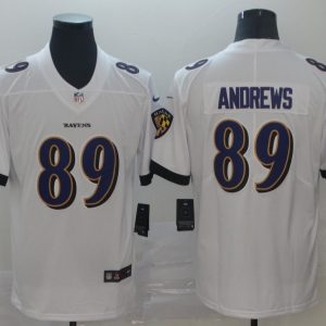 Nike Ravens #89 Anderws White Vapor Untouchable Limited Men Jersey
