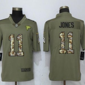 Nike 2018 Atlanta Falcons #11 Julio Jones Olive/Camo Salute to Service Color Rush Limited Jersey