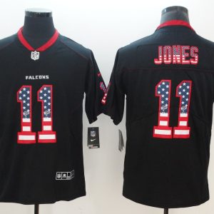 Nike 2018 Atlanta Falcons #11 Julio Jones USA Flag Fashion Black Color Rush Limited Jersey
