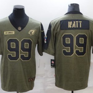 Men's Arizona Cardinals #99 J.J. Watt 2021 Olive Salute To Service Limited Jersey