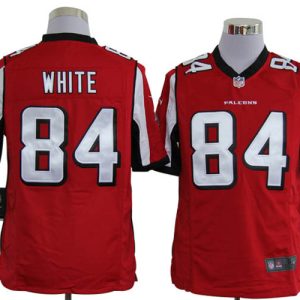 #84 White red Atlanta Falcons game jerseys