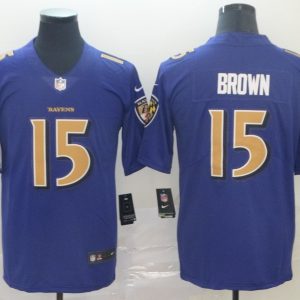 Nike Ravens #15 Marquise Brown Purple Color Rush Limited Men Jersey