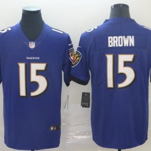 Nike Ravens #15 Marquise Brown Purple  Vapor Untouchable Limited Men Jersey