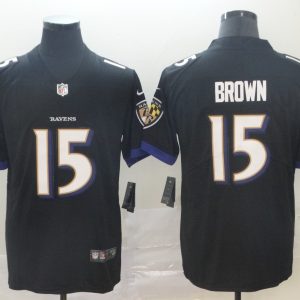 Nike Ravens #15 Marquise Brown Black Vapor Untouchable Limited Men Jersey