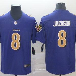 Nike Ravens #8 LaMar Jackson Purple Color Rush Limited Men Jersey