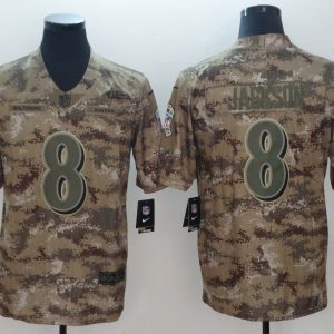 2018 NFL Men's Nike Baltimore Ravens #8 Jackson Salute To Service Jersey