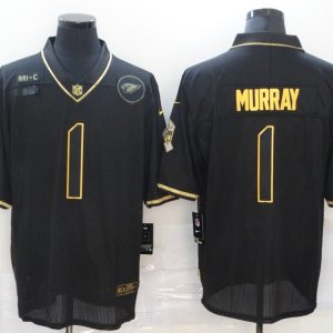 Men's Arizona Cardinals #1 Kyler Murray Wilson Black/Gold Salute To Service Limited Jersey