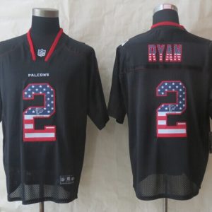 2014 New Nike Atlanta Falcons 2 Ryan USA Flag Fashion Black Elite Jerseys