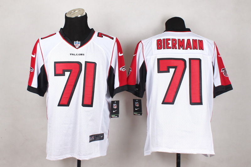 Nike Atlanta Falcons #71 Biermann White Elite Jersey