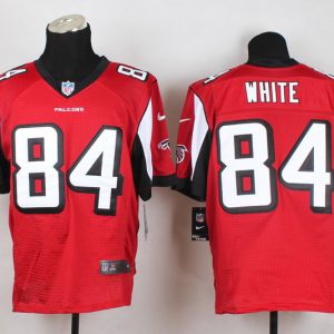 Nike Atlanta Falcons #84 White Red Elite Jersey