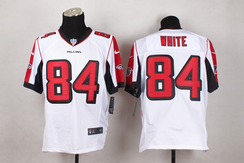 Nike Atlanta Falcons #84 White White Elite Jersey