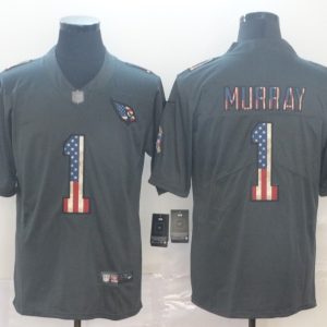 Men's Arizona Cardinals #1 Kyler Murray Grey 2019 Salute To Service USA Flag Fashion Limited Jersey