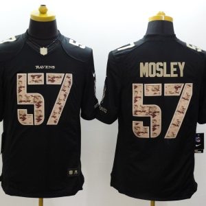 Nike Baltimore Ravens #57 Mosley Black Salute TO Service Jersey
