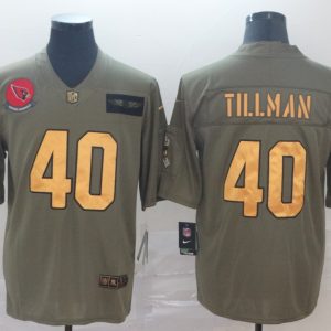 Men's Arizona Cardinals #40 Pat Tillman 2019 Olive/Gold Salute To Service Limited Jersey