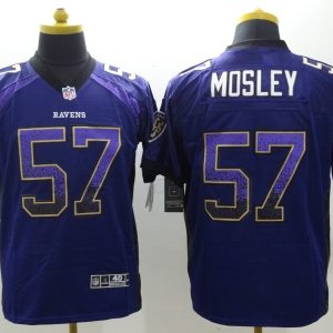 Nike Baltimore Ravens #57 Mosley Drift Fashion Purple Elite Jersey
