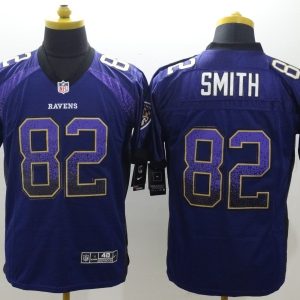Nike Baltimore Ravens #82 Smith Drift Fashion Purple Elite Jersey