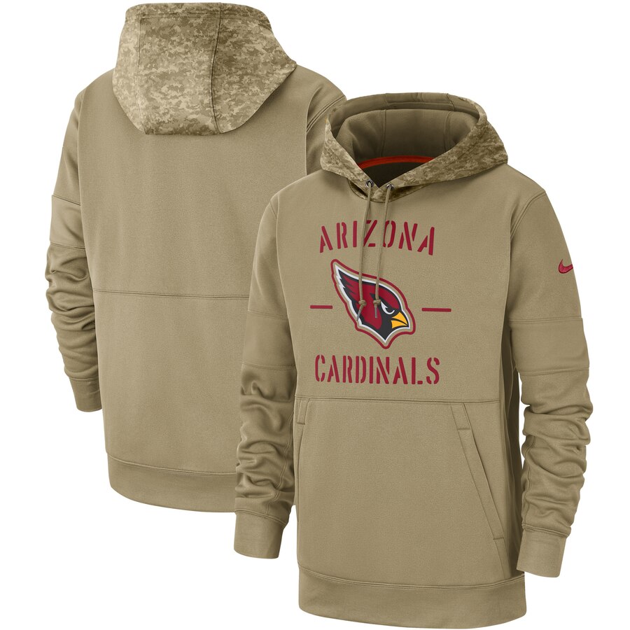 Nike Arizona Cardinals Khaki 2019 Salute to Service Therma Pullover Hoodie
