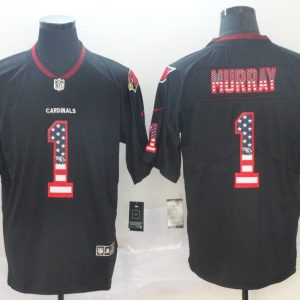 Nike 2018 Arizona Cardinals #1 Murray USA Flag Fashion Black Color Rush Limited Jersey