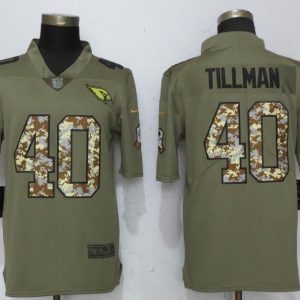 Nike 2018 Arizona Cardinals #40 Tillman Olive/Camo Salute to Service Color Rush Limited Jersey